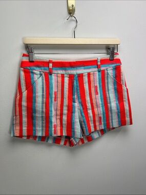 Drew Anthropologie Striped Shorts Made In USA Womens 4 Bold Summer Preppy